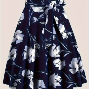 High-Waisted Floral Print Skirt