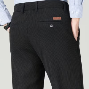 Men’s Lightweight Black Business Corduroy Trousers