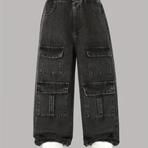 Boys’ Stretch Waist Wide-Leg Casual Jeans