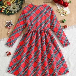 Girls' Red Plaid Dress