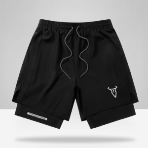 Men's Geometric Athletic Shorts with Side Pockets