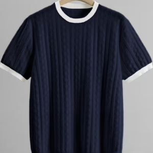 Men's Summer Fashion T-Shirt with Diamond Pattern Design